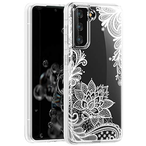 Sidande Hülle für Galaxy S21 5G 6.2"/Samsung S21 (2021) Handyhülle für Mädchen Frauen, Transparentes Blumenmuster Soft Flexible TPU Slim Handy Schutzhülle fürSamsung Galaxy S21 Mandala von Sidande