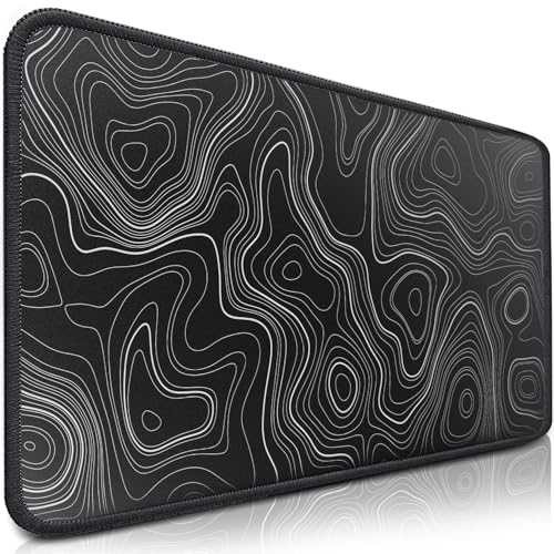 Sidorenko Gaming Mauspad XXL Schwarz - Großes Mousepad 900x400 mm - rutschfeste Schreibtischunterlage für Gaming und Büro - Fransenfreie Ränder - Präzises und langlebiges maxlvl Large Mouse pad von Sidorenko
