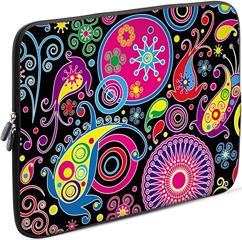 Sidorenko Laptop Tasche für 14-14,2 Zoll - Universal Notebooktasche Schutzhülle - Laptoptasche aus Neopren, PC Computer Hülle Sleeve Case Etui, Rosa/Schwarz von Sidorenko