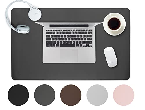 Sidorenko Schreibtischunterlage Mousepad 60x35cm - Büro Zubehör Desk Mat in Grau aus PULeder, rutschfeste Schreibtischunterlage Kinder, Schreibtisch Deko, Schreibtisch Unterlage und Tischunterlage von Sidorenko