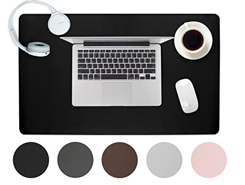 Sidorenko Schreibtischunterlage Mousepad 60x35cm - Büro Zubehör Desk Mat in Schwarz aus PULeder, rutschfeste Schreibtischunterlage Kinder, Schreibtisch Deko, Schreibtisch Unterlage und Tischunterlage von Sidorenko