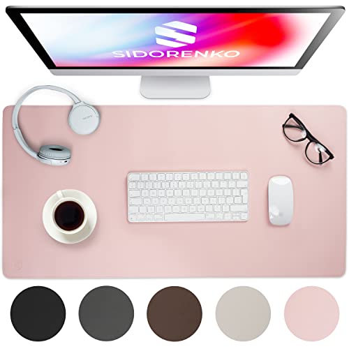 Sidorenko Schreibtischunterlage 80x40cm abwaschbar - Tischunterlage Schreibtisch aus PU-Leder - Schreibtisch Unterlage in rosa für Büro - Kinder Desk Mat, Mousepad, Mauspad, Schreibtischmatte von Sidorenko