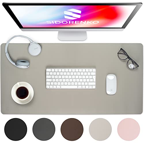Sidorenko Schreibtischunterlage 80x40cm abwaschbar - Tischunterlage Schreibtisch aus PU-Leder - Schreibtisch Unterlage in hellgrau für Büro - Kinder Desk Mat, Mousepad, Mauspad, Schreibtischmatte Sidorenko Schreibtischunterlage 80x40cm abwaschbar - Tischunterlage Schreibtisch aus PU-Leder - Schreibtisch Unterlage in hellgrau für Büro - Kinder Desk Mat, Mousepad, Mauspad, Schreibtischmatte von Sidorenko