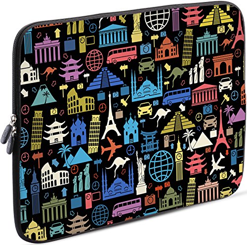 Sidorenko Tablet PC Tasche für 10-10.1 Zoll - Universal Tablet Schutzhülle - Hülle Sleeve Case Etui aus Neopren, Mehrfarbig von Sidorenko