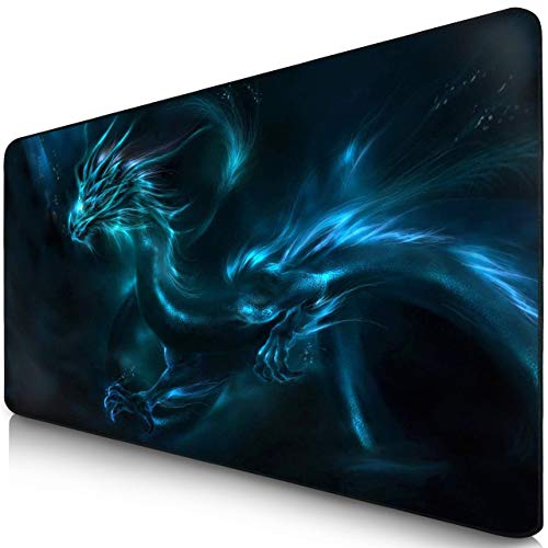 Sidorenko XXL Gaming Mauspad groß - 900 x 400 mm - Fransenfreie Ränder - rutschfest - XXL Mousepad I Schreibtischunterlage - spezielle Oberfläche verbessert Geschwindigkeit und Präzision - blau von Sidorenko