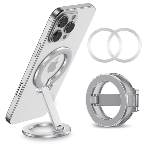 Doppelter magnetischer Handy-Halter für MagSafe, tragbarer Handy-Ständer für Fitnessstudio, abnehmbarer Magnetring-Ständer für iPhone 16e, 16, 15, 14, 13, 12 Pro Max Plus Serie, MagSafe-Hülle, kann an von Sidpro
