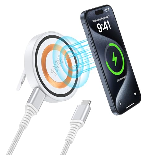15W Magsafe Kabelloses Ladegerät,Magnetische Wireless Charger für iPhone 16 15 14 13 12 Pro Max,Handy Induktive Ladestation Ständer Schnellladung für Samsung Galaxy S25 S24 S23 S22 S21,Google,AirPods 15W Magsafe Kabelloses Ladegerät,Magnetische Wireless Charger für iPhone 16 15 14 13 12 Pro Max,Handy Induktive Ladestation Ständer Schnellladung für Samsung Galaxy S25 S24 S23 S22 S21,Google,AirPods von Sidpro