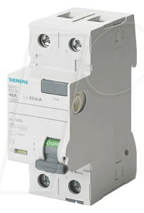 FI 3314 6 - Fehlerstromschutz-Schalter, 40 A, 30 mA, 2 polig von Siemens