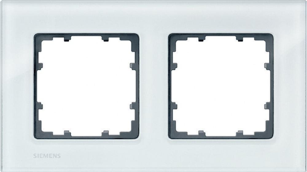Siemens 2fach Rahmen Delta Glas satiniert 5TG1202 (5TG1202) von Siemens