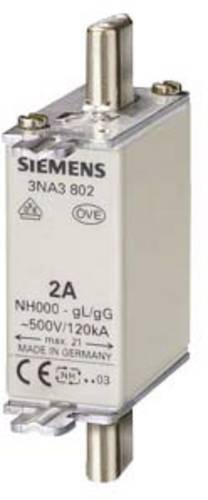 Siemens 3NA3802 Sicherungseinsatz Sicherungsgröße = 0 2A 500V 3St. von Siemens