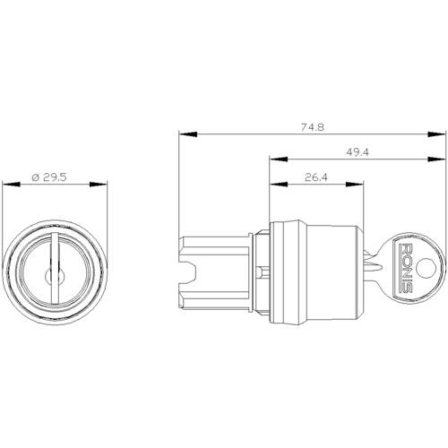 Siemens 3SU10004CL110AA0 3SU1000-4CL11-0AA0 Schlüsselschalter 2 x 45° IP66, IP67, IP69/IP69K 1St. von Siemens