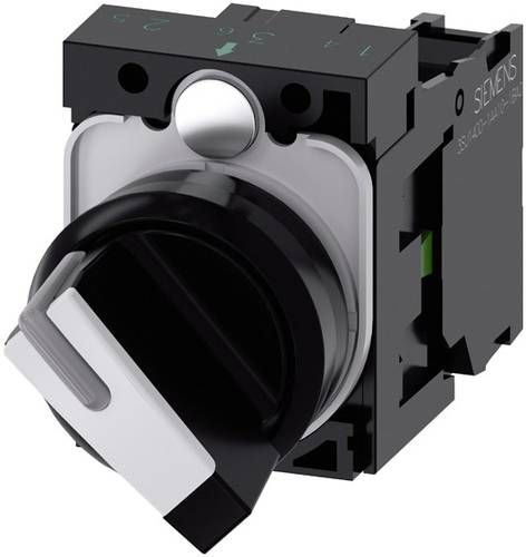 Siemens 3SU11002BF601BA0 3SU1100-2BF60-1BA0 Knebelschalter Frontring Kunststoff Schwarz, Weiß 1 x 9 von Siemens