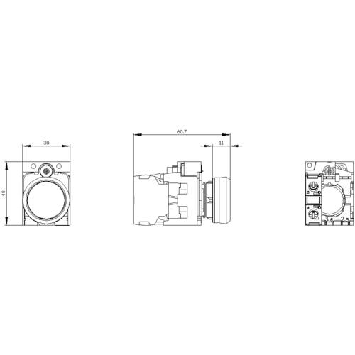 Siemens 3SU11500AB101BA0 3SU1150-0AB10-1BA0 Drucktaster Frontring Metall, Hochglanz, Betätiger flac von Siemens