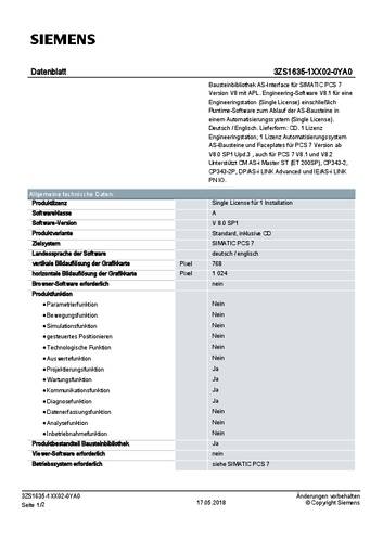 Siemens 3ZS1635-1XX02-0YA0 3ZS16351XX020YA0 SPS-Software von Siemens