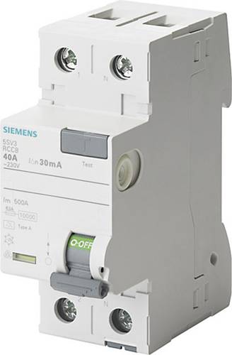 Siemens 5SV3314-6 FI-Schutzschalter A 2polig 40A 0.03A 230V Siemens 5SV3314-6 FI-Schutzschalter A 2polig 40A 0.03A 230V von Siemens