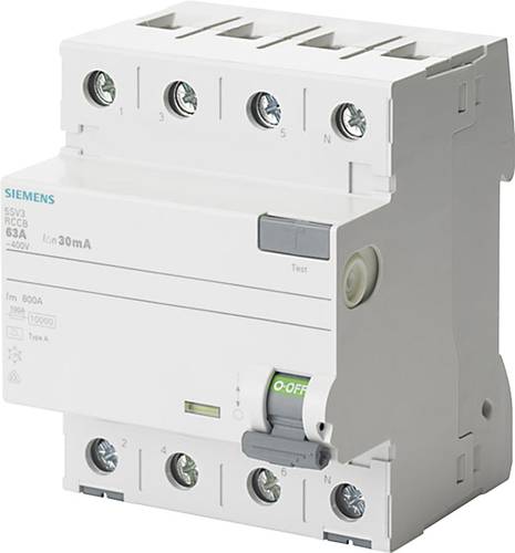 Siemens 5SV36426 5SV3642-6 FI-Schutzschalter A 4polig 25A 0.3A 400V von Siemens