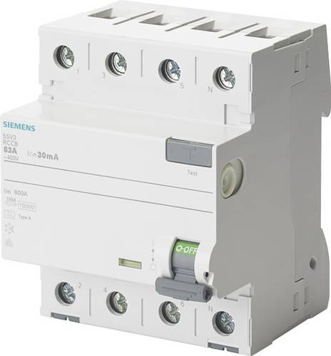 Siemens 5SV36444 5SV3644-4 FI-Schutzschalter B 4polig 40A 0.3A 400V von Siemens