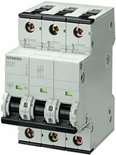 Siemens 5SY43637 Zusatzschutz, UL 1077 Rated, 3-poliger Breaker, 63 Ampere Maximum, Auslösecharakteristik C, DIN-Schienenmontage von Siemens