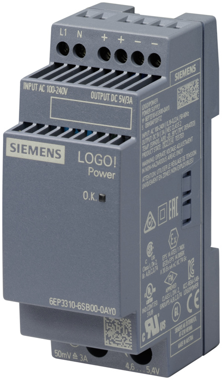Siemens 6EP3310-6SB00-0AY0 LOGO!POWER 5V / 3A von Siemens