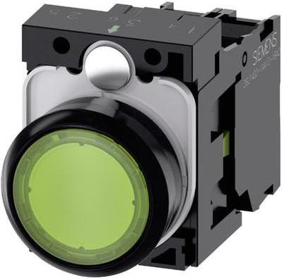 Siemens Drucktaster Frontring Kunststoff, Betätiger flach Grün SIRIUS ACT 3SU1102-0AB40-1BA0 1 St. (3SU1102-0AB40-1BA0) von Siemens