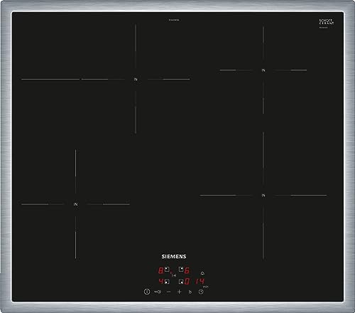 Siemens EH645BFB6E iQ300, Induktionskochfeld, 60 cm, Schwarz, Mit Rahmen aufliegend, TouchControl, powerBoost, Timer, Kindersicherung von Siemens