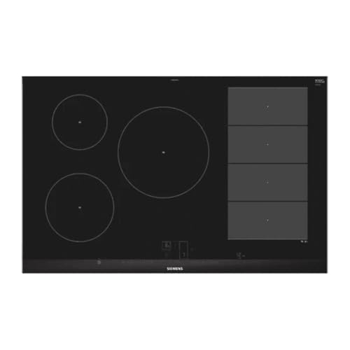 Siemens EX875LVC1E iQ700 Induktionskochfeld (autark), 80 cm breit, mit Rahmen aufliegend, powerBoost schnelleres Kochen, varioInduktion Flexibilität für große Töpfe und Pfannen, Bratsensor Plus von SIEMENS