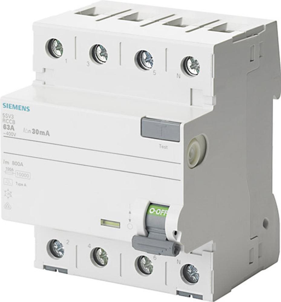 Siemens FI-Schutzschalter 4polig 25 A 400 V 5SV3342-6 (5SV3342-6) von Siemens