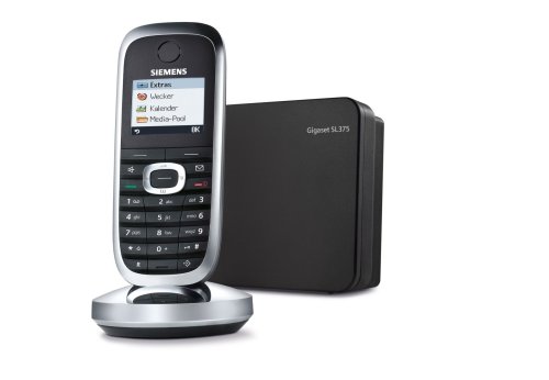Siemens Gigaset SL375 DECT Schnurlostelefon mit Anrufbeantworter Bluetooth und Picture CLIP schwarz/chrom von Siemens