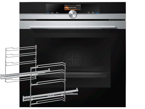 Siemens HB676G0S1 Einbau-Backofen iQ700, Integrierbarer Backofen 60 x 60cm, activeClean, TFT-Display, cookControl Plus, 4D-Heißluft, Schwarz von Siemens