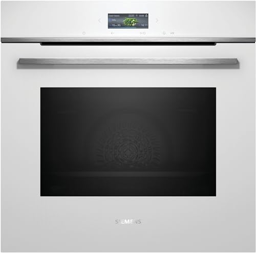 Siemens HB774G1W1, iQ700 Smarter Einbau-Backofen, 60 x 60 cm, Made in Germany, Weiß, activeClean Pyrolyse & humidClean Hydrolyse, Air Fry, Automatikprogramme, Farbiger Touchscreen von Siemens