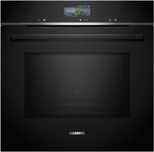 Siemens HM736GAB1, iQ700 Smarter Einbau-Backofen mit Mikrowellenfunktion, 60 x 60 cm, Made in Germany, 800 W, Schwarz, ecoClean & humidClean Selbstreinigung, Air Fry, cookControl, Farb-Touchscreen von Siemens