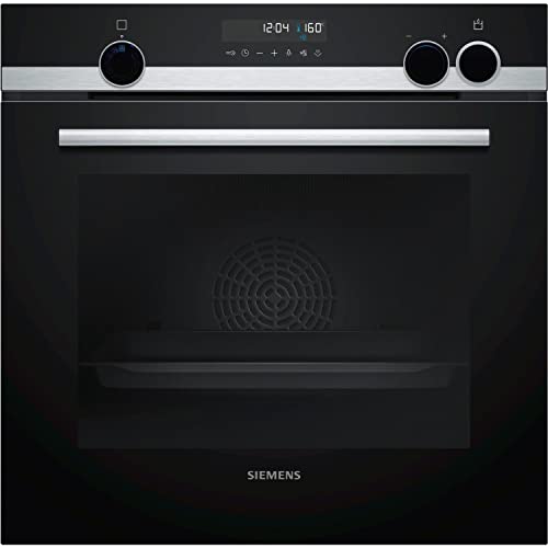 Siemens HR538ABS1 Einbau-Backofen iQ500, Integrierbarer Backofen 60 x 60cm, Schnellaufheizung, coolStart, ecoClean, Dampfunterstützung, cookControl 30, Schwarz von Siemens