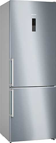 Siemens KG49NAIBT Stand-Kühl-Gefrier-Kombination iQ500, freistehende Kühlkombination mit Gefrierbereich unten 203x70 cm, 311L Kühlen, 129L Gefrieren, NoFrost, hyperFresh, freezerLight, Edelstahl von Siemens
