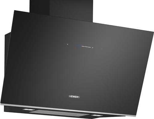 Siemens LC91KLT60 iQ700, Wandesse, 90 cm, Schwarz mit Glasschirm, Luftgütesensor mit cookConnect-System - Wandesse und Kochfeld, LED-Beleuchtung, Europas leistungsstärkste Schrägesse im Umluftbetrieb von Siemens