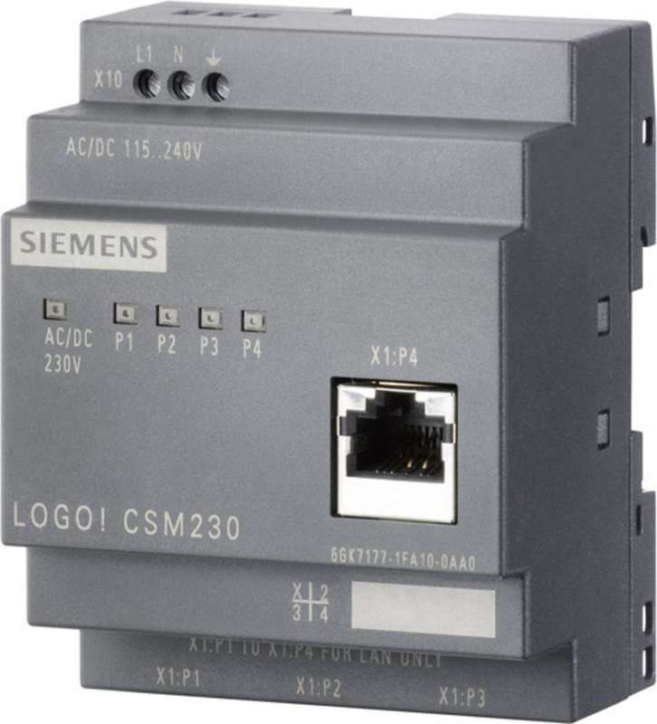 Siemens LOGO! CSM12/24 - Grau - 0,1 Gbit/s - Verkabelt - 10/100Base-T(X) - 12 - 24 V - 190 g (6GK7177-1MA20-0AA0) von Siemens