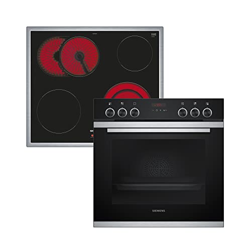 Siemens PQ211KA10 iQ300 Herd-Cerankochfeld-Kombination (herdgesteuert), 59,4 cm breit, sauberer Backofen ganz mühelos mit aktiveClean, 3D-Heißluft Plus Backen auf 3 Ebenen, 10 Automatikprogramme von Siemens