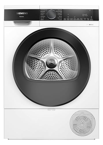 Siemens WQ33G2D40, iQ500 Wärmepumpentrockner für 1-8 kg Wäsche, Schnellprogramm für kleine Ladungen, Schonende Trocknung mit autoDry, softDry Schontrommel, Outdoor-Programm, LED-Display, Weiß von SIEMENS