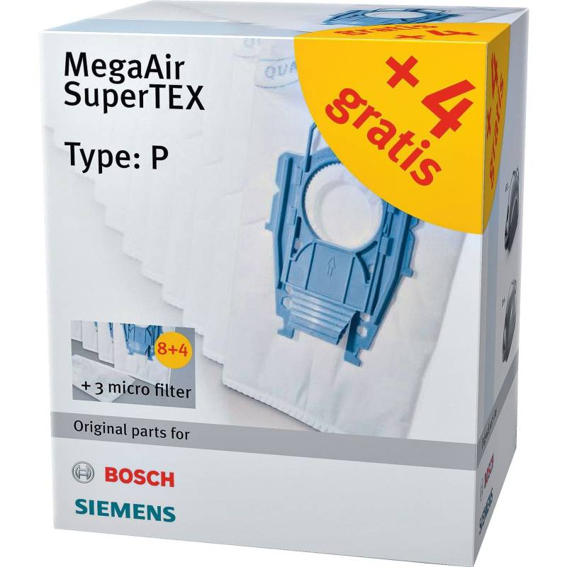 Staubsaugerbeutel MegaAir SuperTEX VZ123FP (12+3) Typ P von Siemens