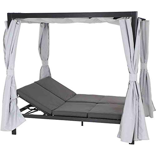 Siena Garden J58969 Waikiki Loungebett anthrazit Gestell Aluminium, Fläche Ranotex®-Gewebe, inkl. von Siena Garden