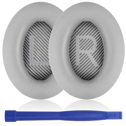 Professionelle Ohrpolster Kissen Ersatz 1 Paar Ohrpolster Gute Atmungsaktive Kopfhörer Ohrpolster Kompatibel mit Bose QuietComfort QC35 und Quiet Comfort QC35II (Grau) von Siganorpy