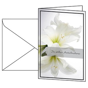 10 SIGEL Trauerkarten weiße Amaryllis DIN A6 von Sigel