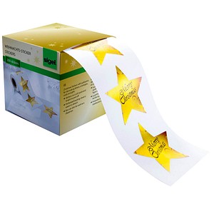 200 SIGEL Aufkleber Christmas Stars CS112 Sterne 47,0 x 47,0 mm von Sigel