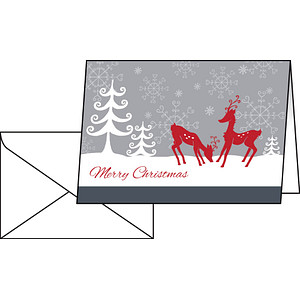 25 SIGEL Weihnachtskarten Red Deer DIN A6 von Sigel