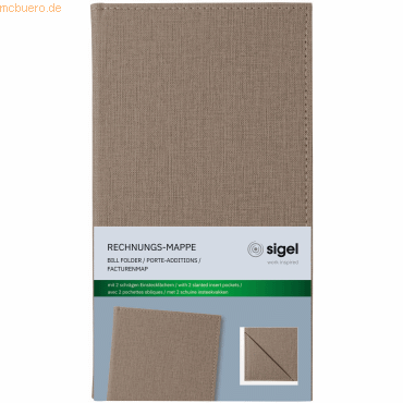 5 x Sigel Rechnungs-Mappe Kunststoff beige 130x230x10mm 5 x Sigel Rechnungs-Mappe Kunststoff beige 130x230x10mm von Sigel