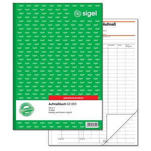 SIGEL Aufmaßbuch Formularbuch SD069 SIGEL Aufmaßbuch Formularbuch SD069 von Sigel