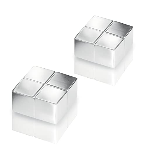 SIGEL BA704 extra starke Neodym-Magnete silber, massives Alu, 2er-Set, 2x2x1 cm SuperDym, für Glas-Magnettafeln und Glas-Whiteboards von Sigel