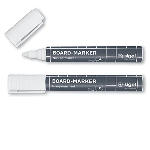 SIGEL BA715 weißer Glasboard-/ Kreidemarker, schreibt sofort, abwischbar, Rundspitze 2-3 mm, 2 Stück SIGEL BA715 weißer Glasboard-/ Kreidemarker, schreibt sofort, abwischbar, Rundspitze 2-3 mm, 2 Stück von Sigel