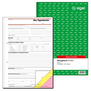 SIGEL Bautagebuch Formularbuch SD063 von Sigel