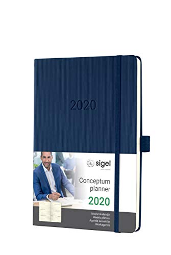 SIGEL C2062 Wochenkalender 2020, ca. A5, Hardcover, dunkelblau, Conceptum - weitere Modelle von Sigel