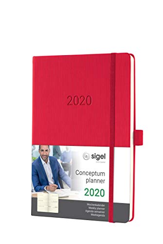 SIGEL C2064 Wochenkalender 2020, ca. A5, Hardcover, rot, Conceptum - weitere Modelle von Sigel